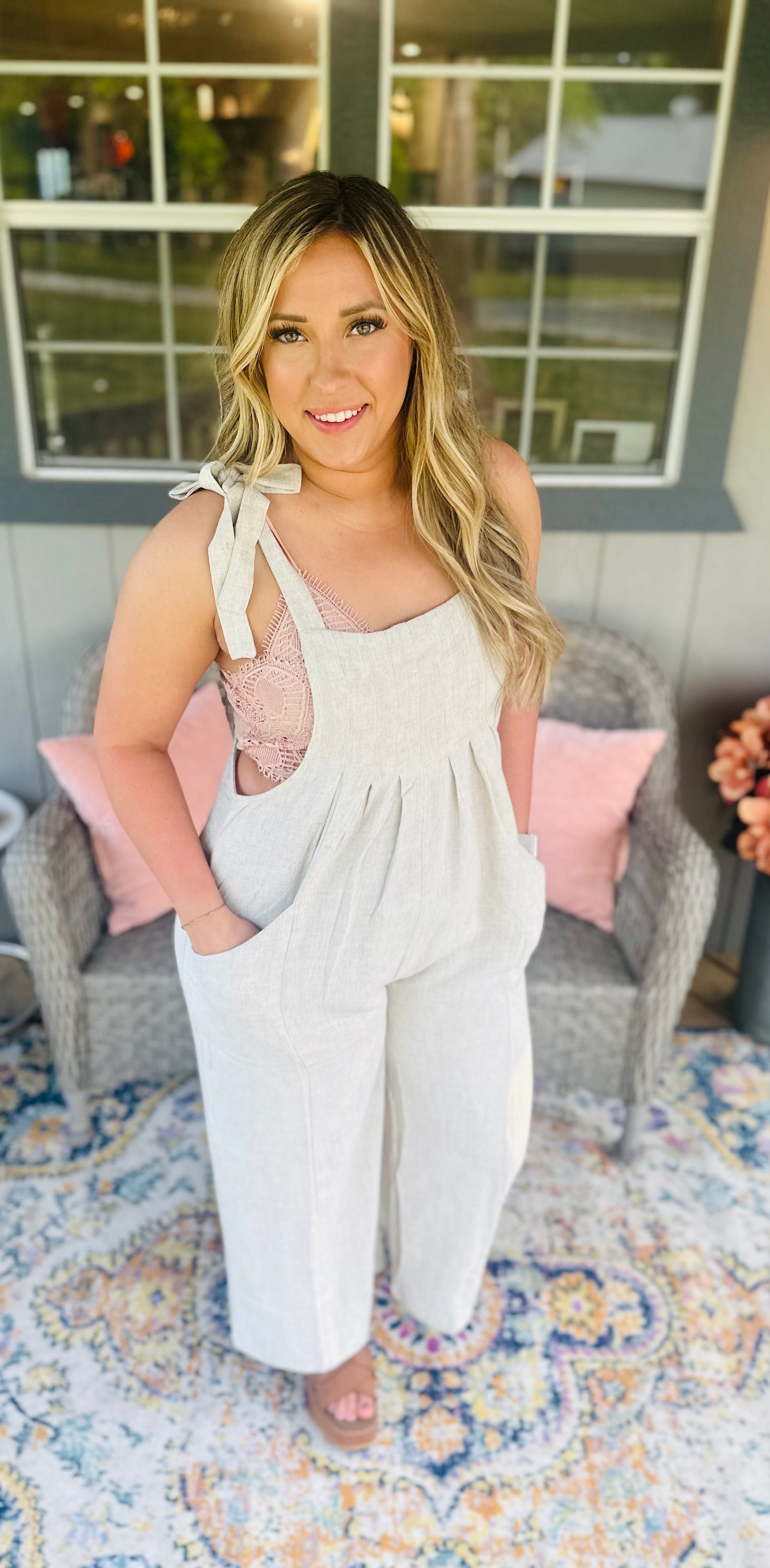 Natural Tie Overall Jumper