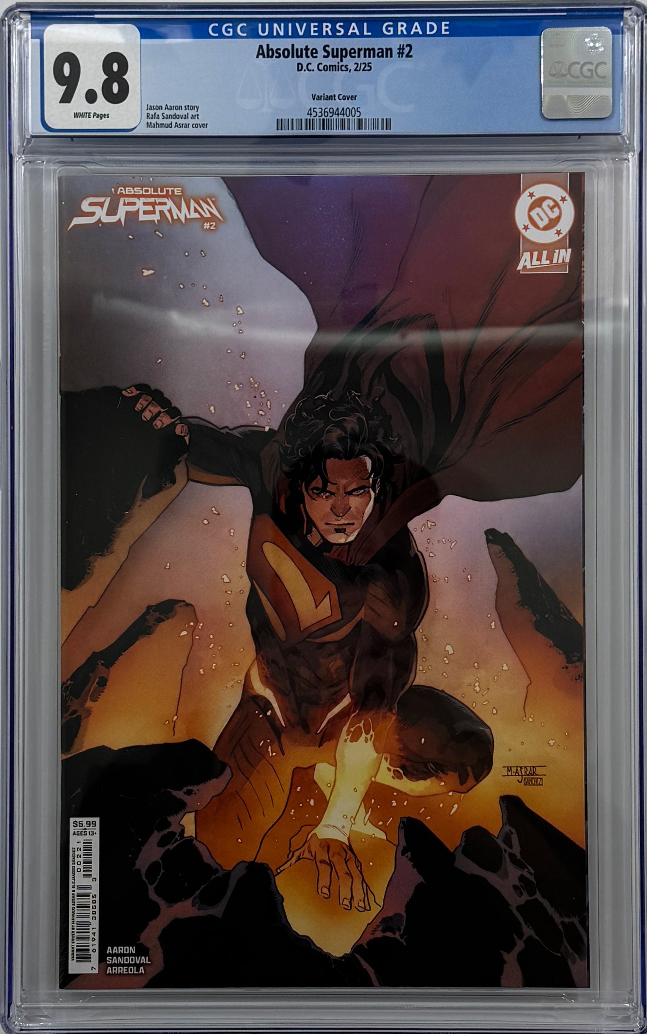 ABSOLUTE SUPERMAN #2 | CVR B MAHMUD ASRAR CARD STOCK VAR | CGC 9.8