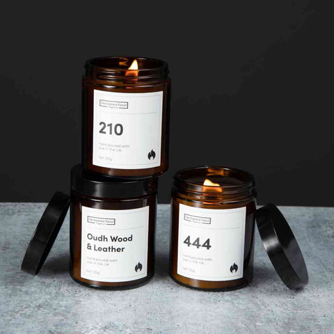 Image of 3 woodwick candles from The Essence Vault, is perfume a good gift for mother's day