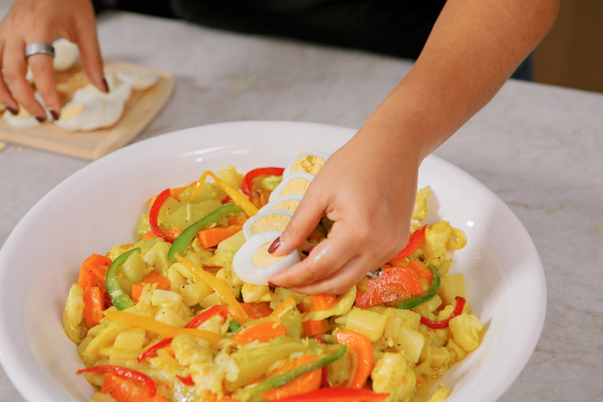 Ensalada de bacalo, salted cod salad, plating food