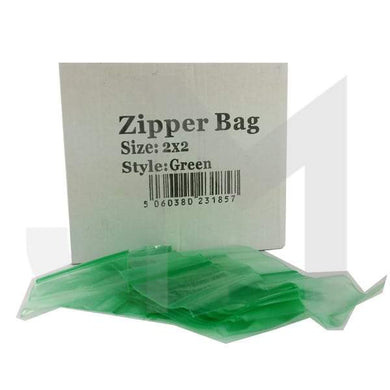 5 x Zipper Branded 2 x 2 Green Bags