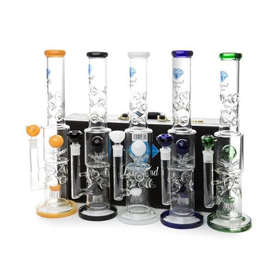 Diamond Haze Large Percolator Glass Bong with Case -  ZG001