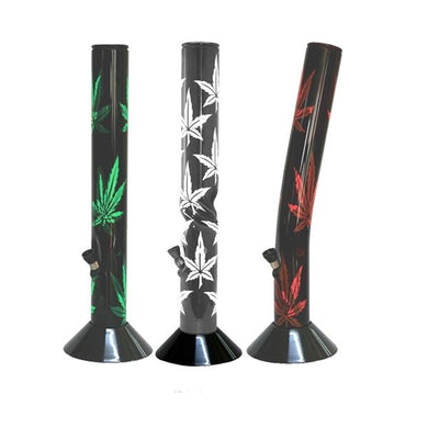 3 x 40cm Fluorescent Leaf Design Acrylic Bong - AP13