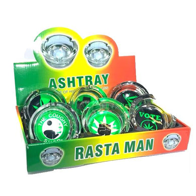 6 x Rasta Man Glass Ash Trays - DK3055-4