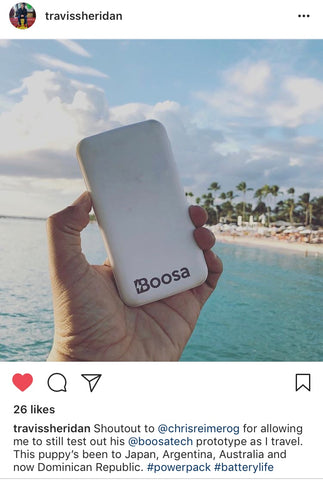 Travis Sheridan Venture Cafe Boosa power bank palm trees