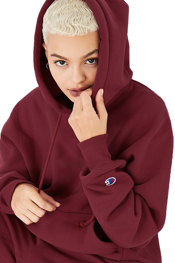 burgundy champion hoodie