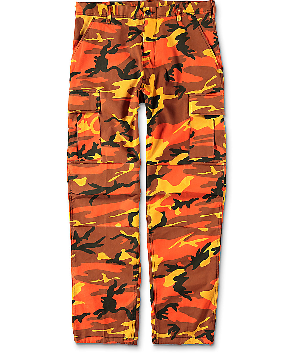 cargo pants camo orange