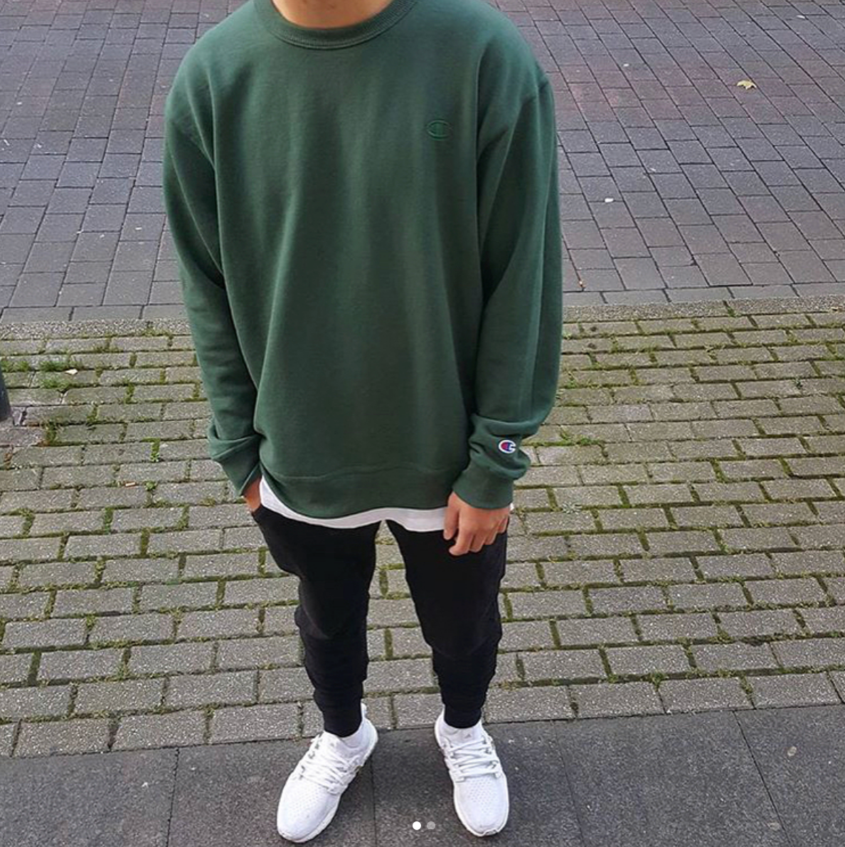 green champion crewneck sweatshirt