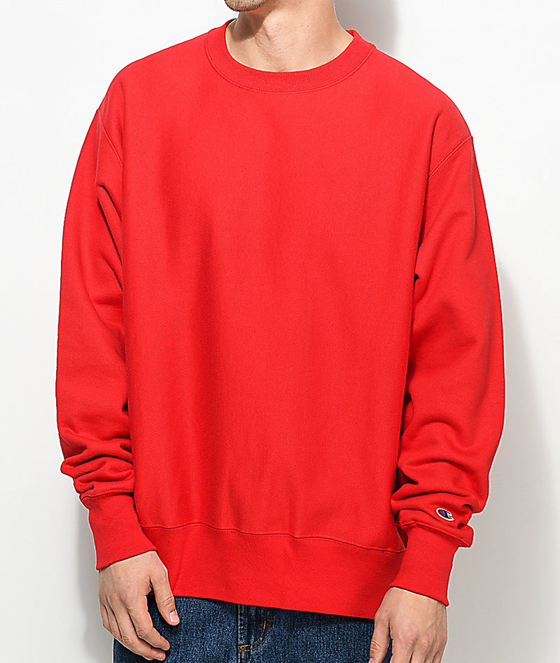 red crewneck sweatshirt champion