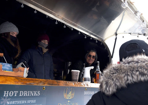 Serving spirits from Dunrobin Distilleries on the Rideau Canal Skateway in Ottawa