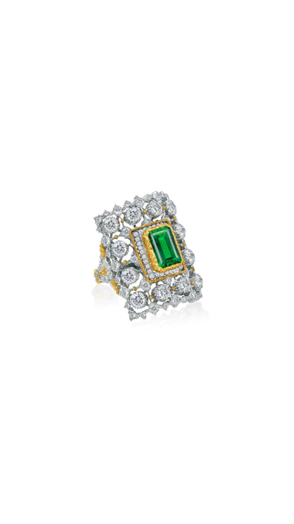 Buccellati Opera High Jewelry 18K White Gold Sapphire Ring