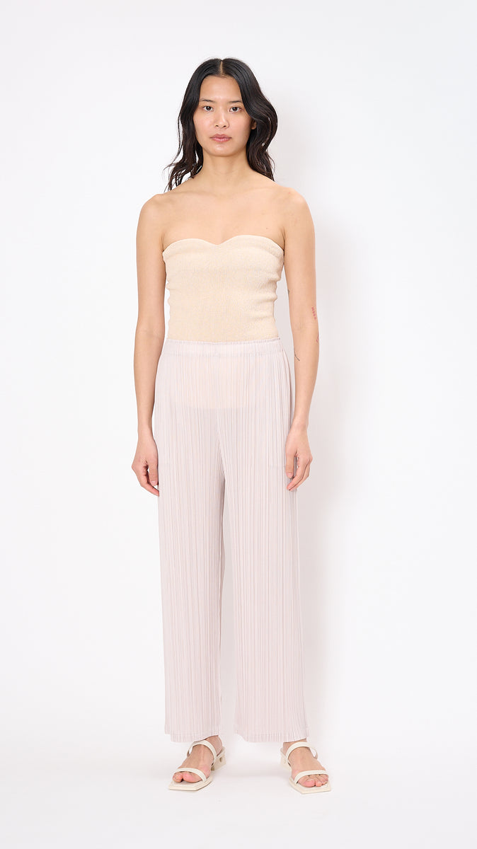 Issey Miyake Pleats Please Cream Pants in Greige – Diamond Dream ...