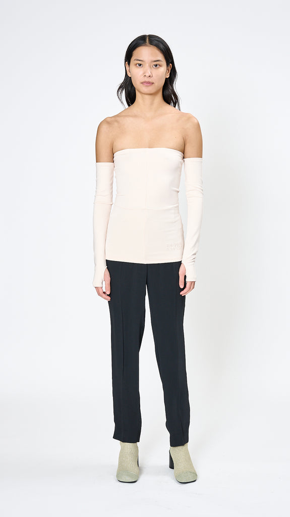 MAISON MARGIELA Strapless cutout cotton-poplin bodysuit