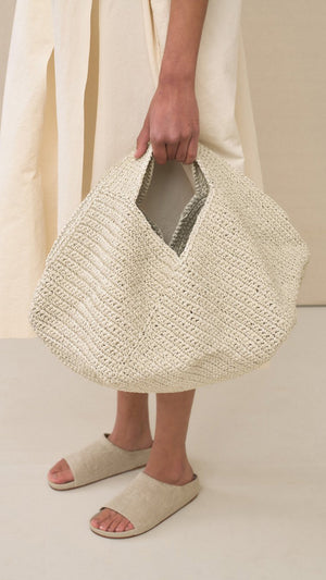 lauren manoogian crochet bowl bag