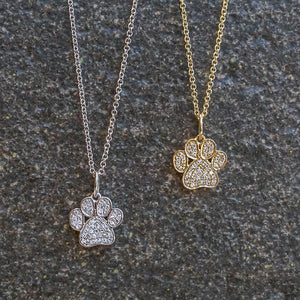 paw print pendant gold