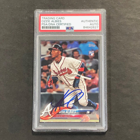 2018 MLB Topps Series #276 Ozzie Albies Signed Card PSA Slabbed Auto  Atlanta Braves