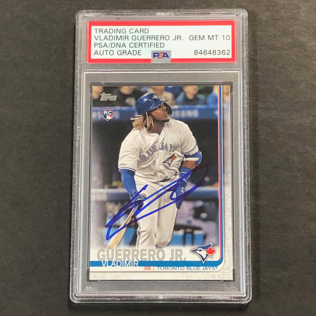 2019 Topps #700 Vladimir Guerrero Jr Signed Card Auto Grade 10 PSA