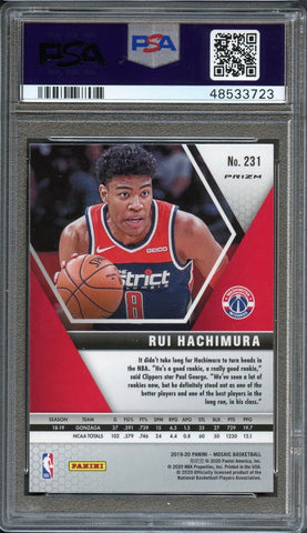 2019 Panini Mosaic #231 Rui Hachimura Pink Camo PSA 10 Gem Mint RC