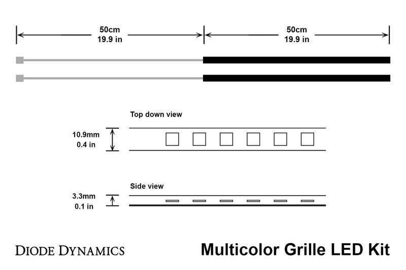 Diode Dynamics RGBW 50cm Strip SMD30 M8