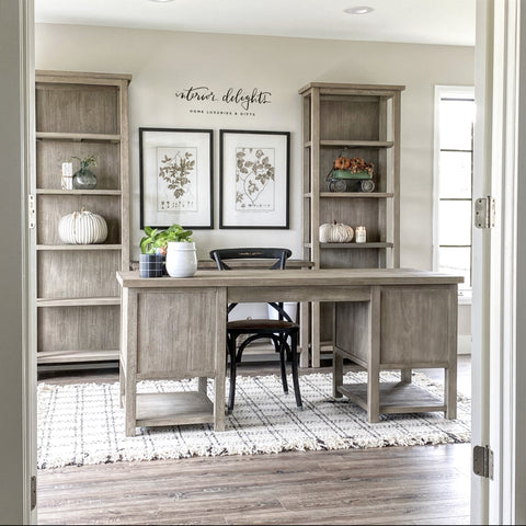 Revere Pewter Walls.  Interior Delights Home Office.