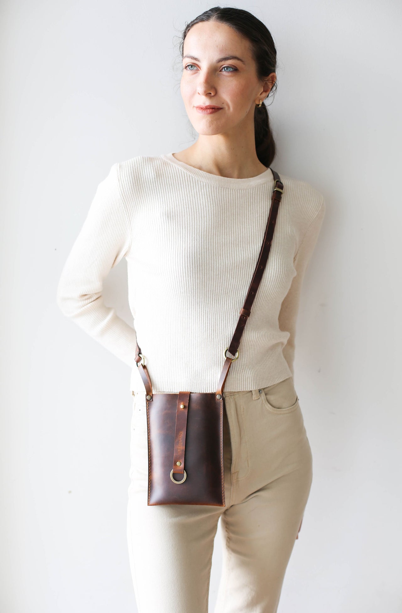 Leather Crossbody Phone Purse | Credit Card Slots | Qisabags