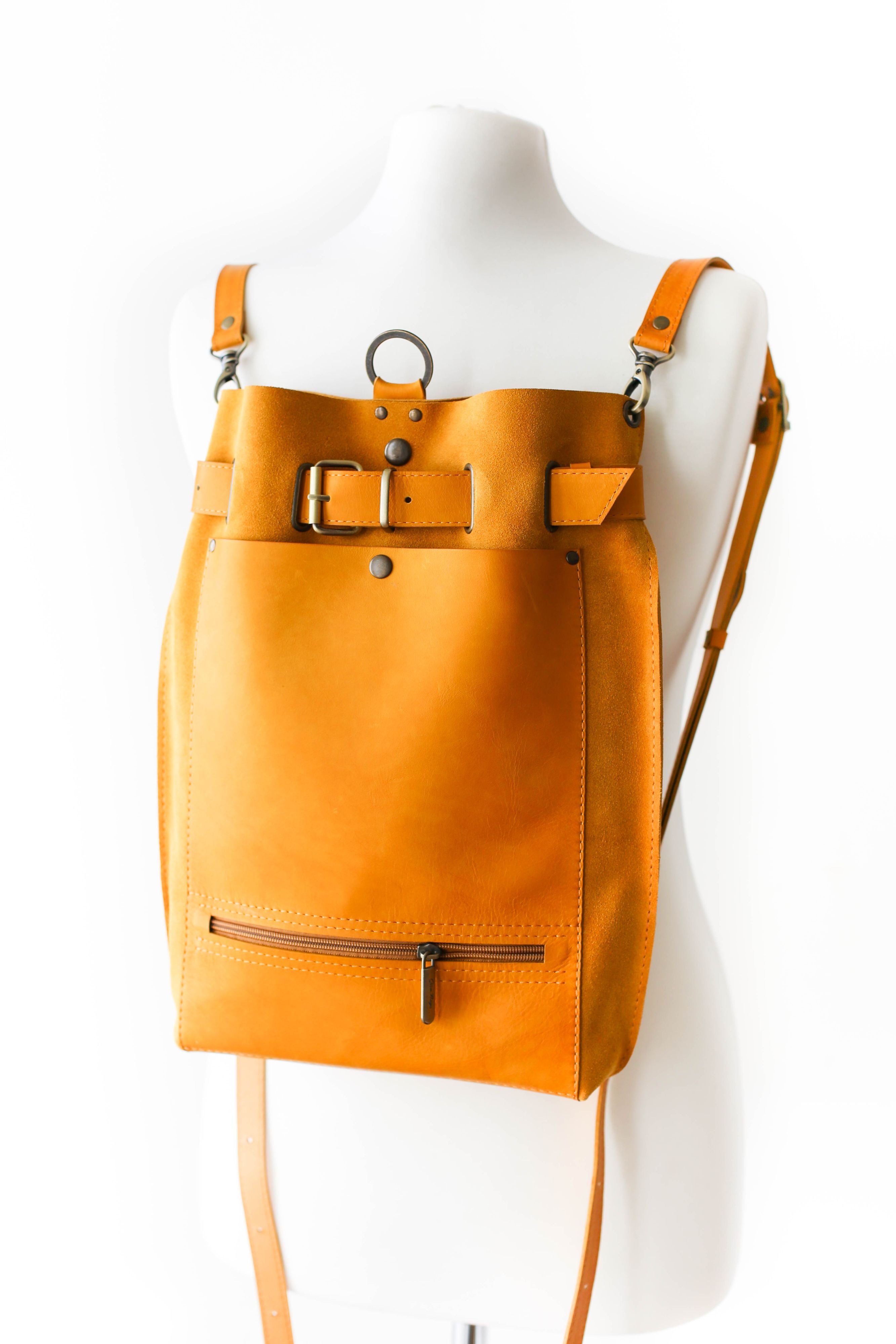 Yellow LEATHER BACKPACK PURSE Multi Way Rucksack Leather - Etsy | Leather backpack  purse, Leather school bag, Backpack purse