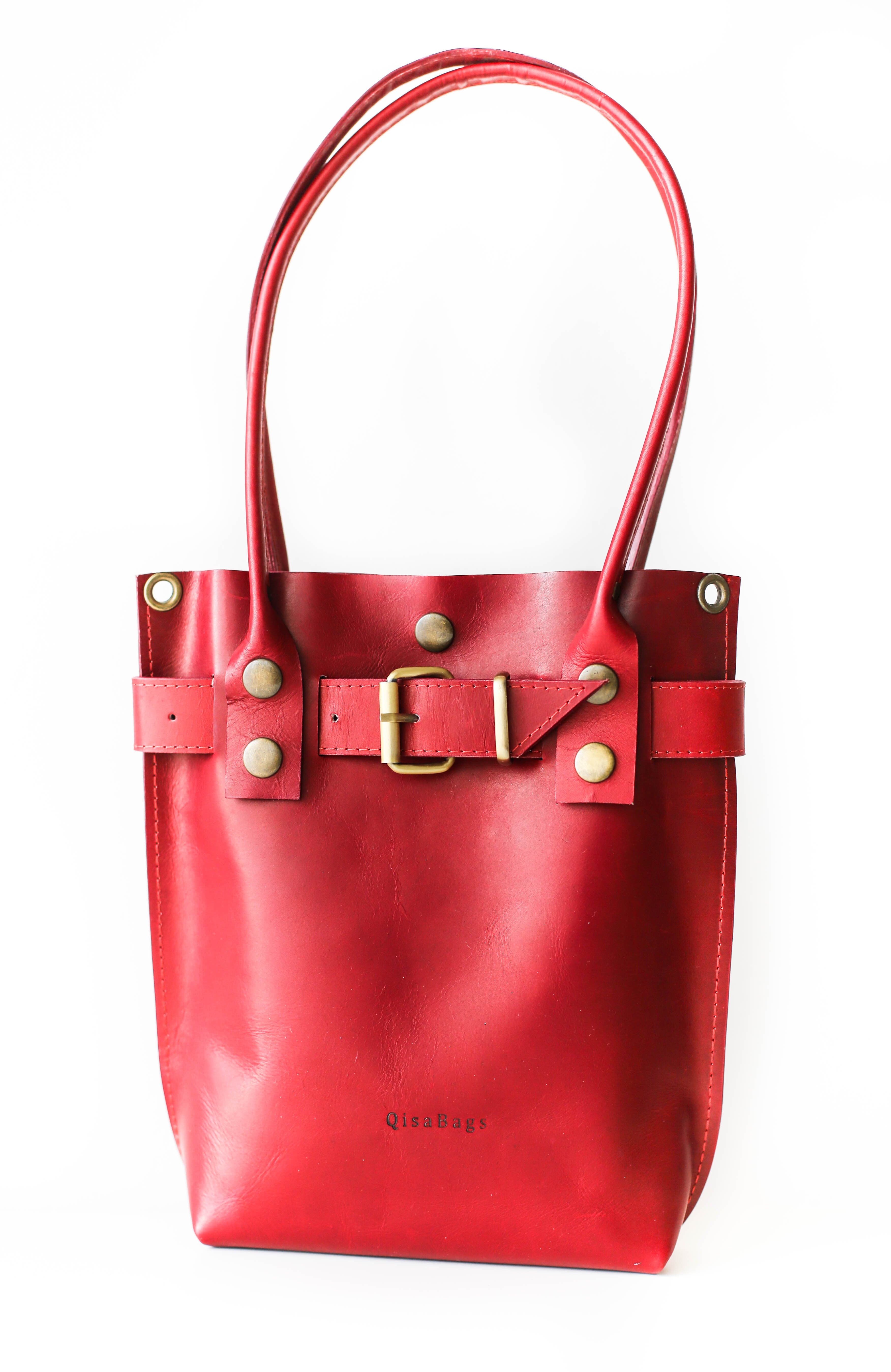 Talýnne Handbags - Colorblock Leather Crossbody Bag in Red & Cream – Talynne