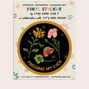 Pressing My Luck Vinyl Sticker - Sew to Speak