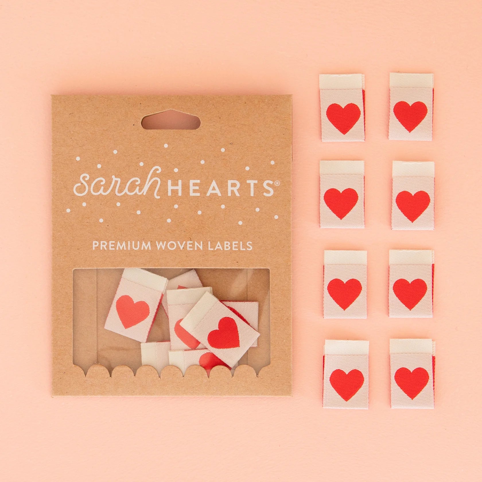 Sarah Hearts Labels: Red Hearts