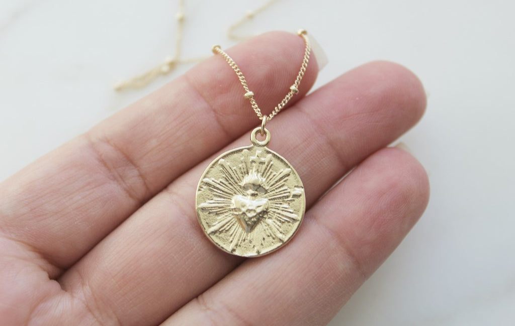 Sacred Heart Necklace - Gold | DEMDACO