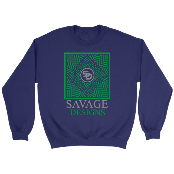 Savage Designs Optical Illusion Green/Grey Sweatshirt- 6 Colors