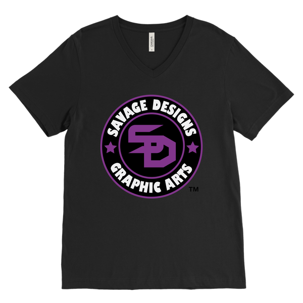 Savage Designs Symbol Patch Purple/Black/White V-Neck- 11 Colors