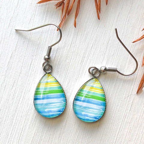 Rainbow Art Earrings - Stainless Steel Earrings – Carolina Coto Art