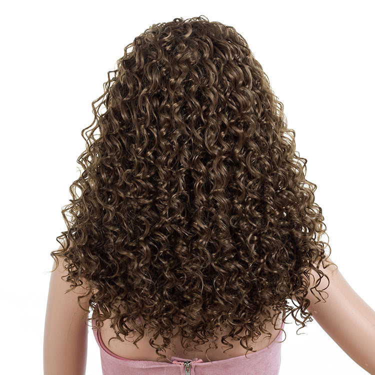 cheap brown curly wig