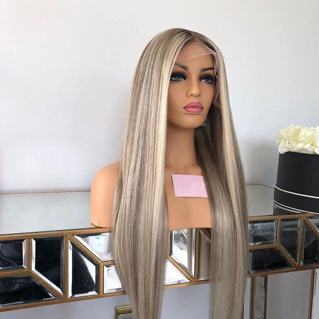 Ash Blonde Full Lace Front Human Hair Wigs PrePlucked With Baby Hair –  Mysecret wigs