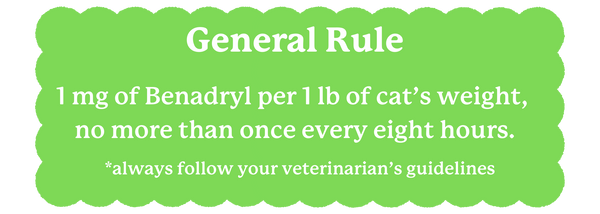 general rule for antihistamines for cats