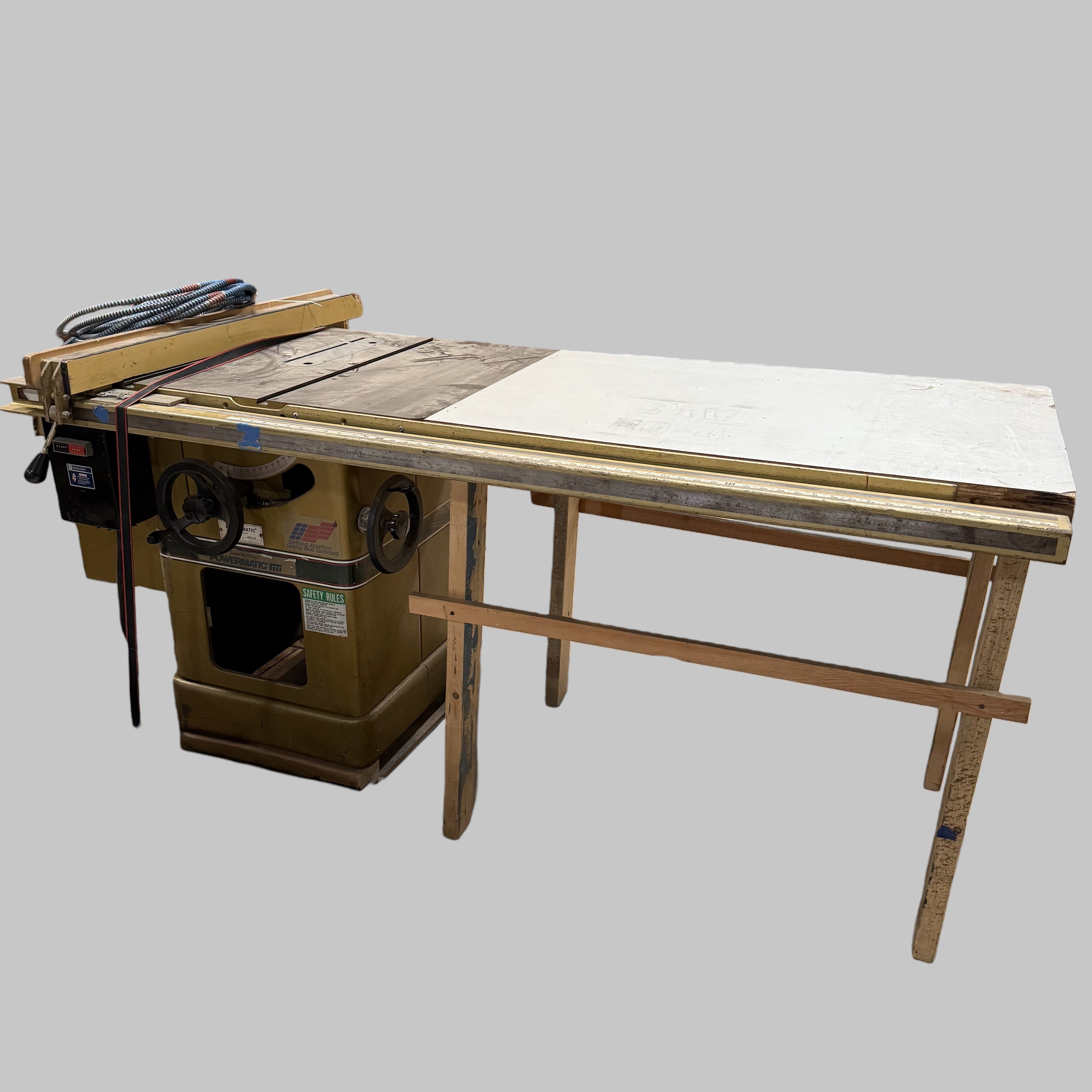 AS-IS 3-Phase Powermatic 66 240V Table Saw with Work Surface