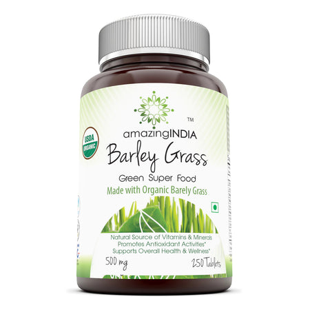 Amazing India Barley Grass Super Green Food 500 Mg 250 Tablets