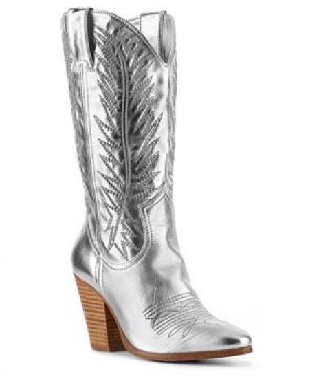 silver wide calf boots