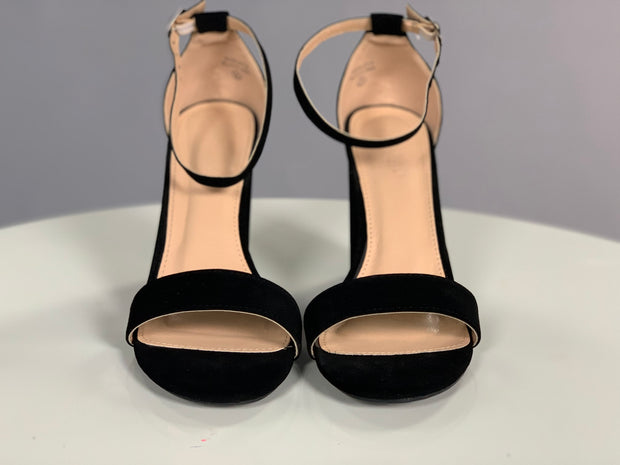 black suede ankle strap shoes