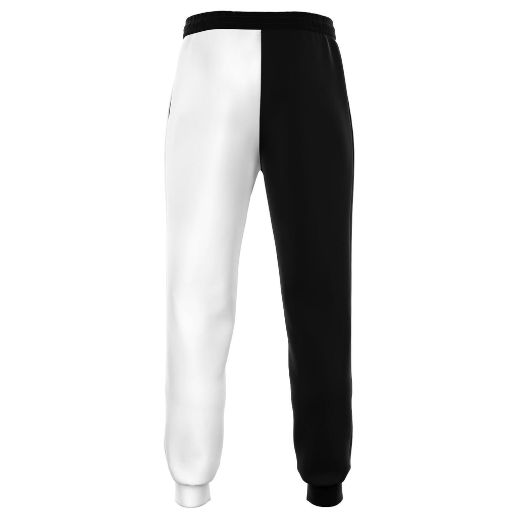 jogging pants black and white