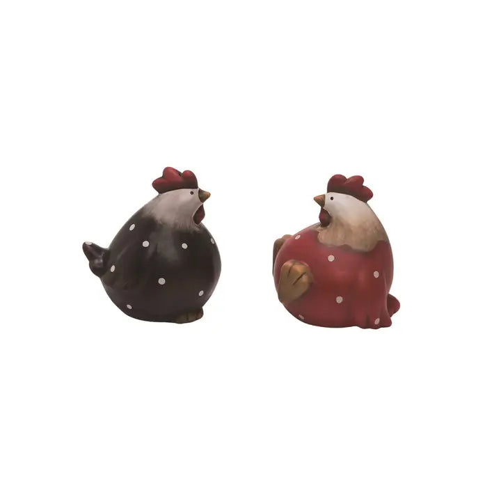 Transpac T/C Sitting Chicken Decor Set 2 Spring Home Décor