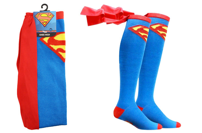 LICENSED KNEE-HIGH SOCKS (SUPERMAN™ WITH CAPE)