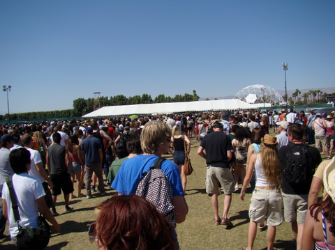 view of crowd at an outside summer festival