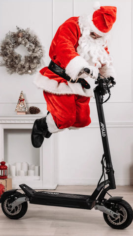 santa on an apollo scooter