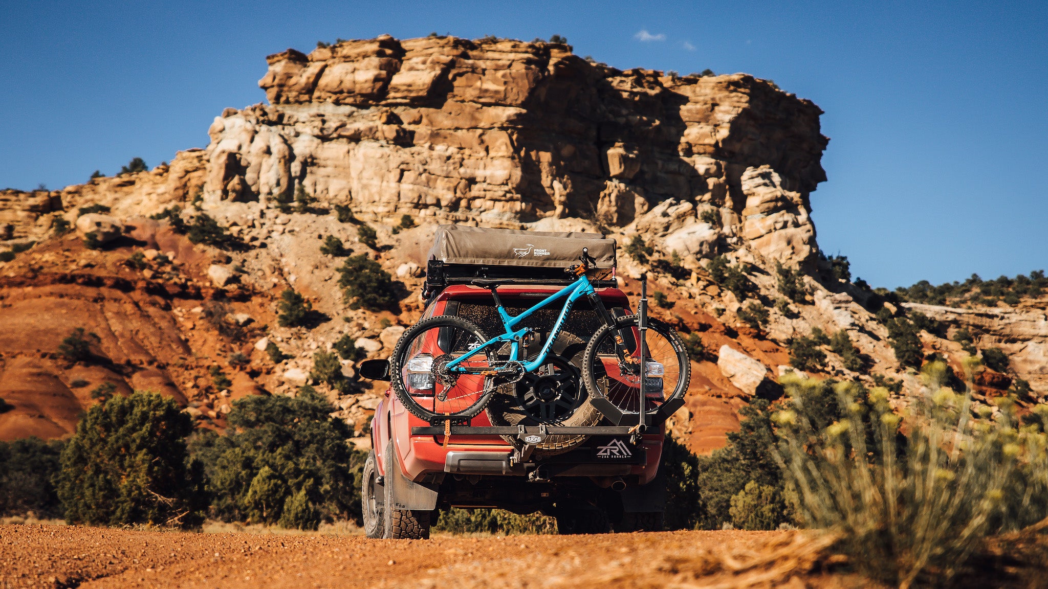 Off road swing out bike rack