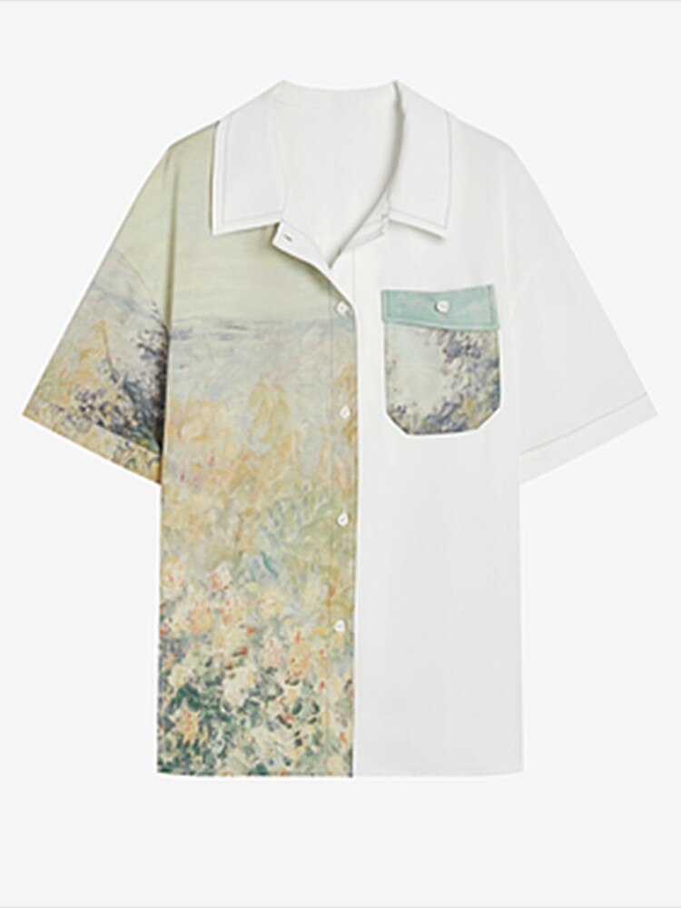 Impressionist landscape Button Shirt – Galartsy