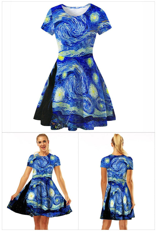 Van Gogh Starry Night dreamy long dress – Galartsy