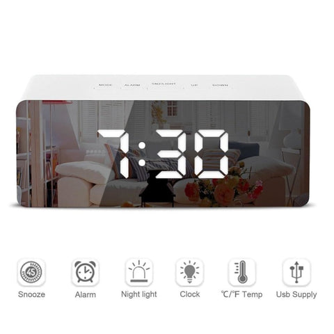 LED Mirror Alarm Clock dilutee.com 