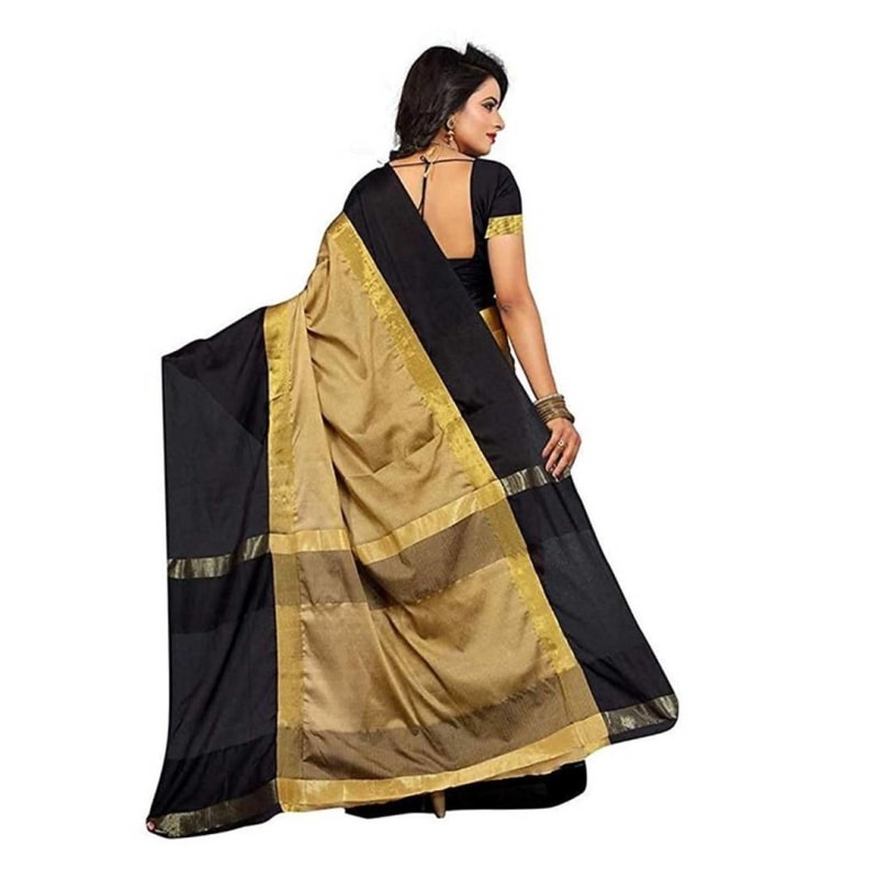 Multicoloured Cotton Silk Saree With Blouse